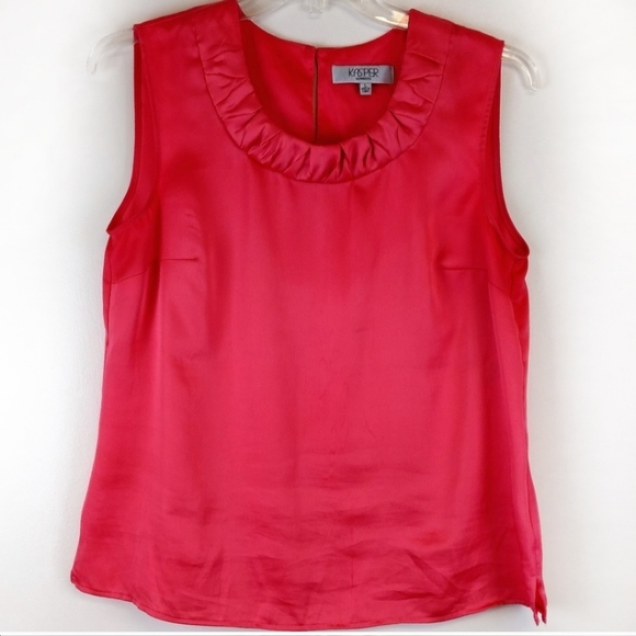 Kasper Sleeveless Blouse Coral Size Large - Picture 2 of 5